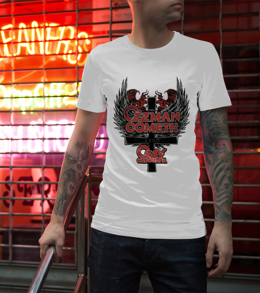The Ozzman Cometh Ozzy Osbourne Oz 18 Winged Cross T-Shirt