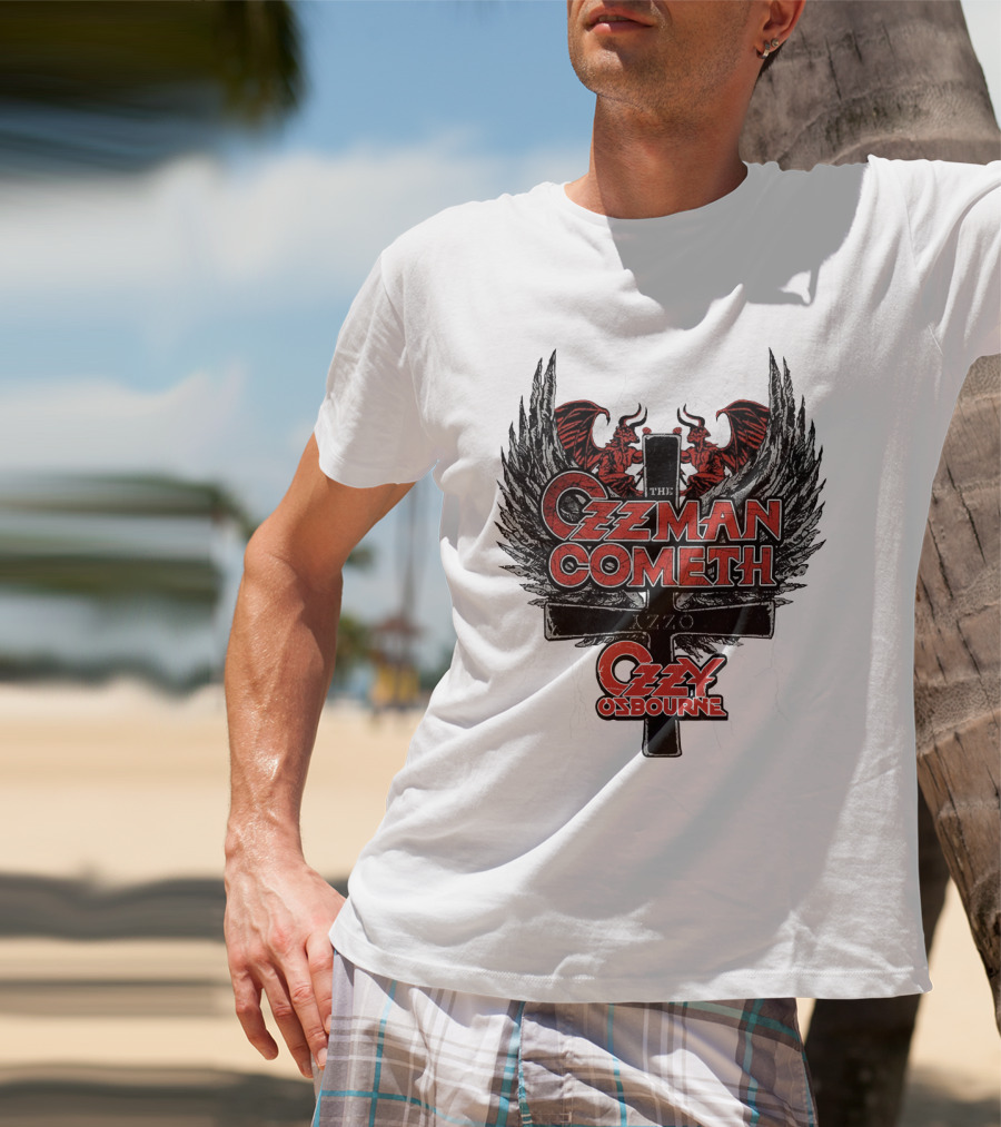 The Ozzman Cometh Ozzy Osbourne Oz 18 Winged Cross T-Shirt