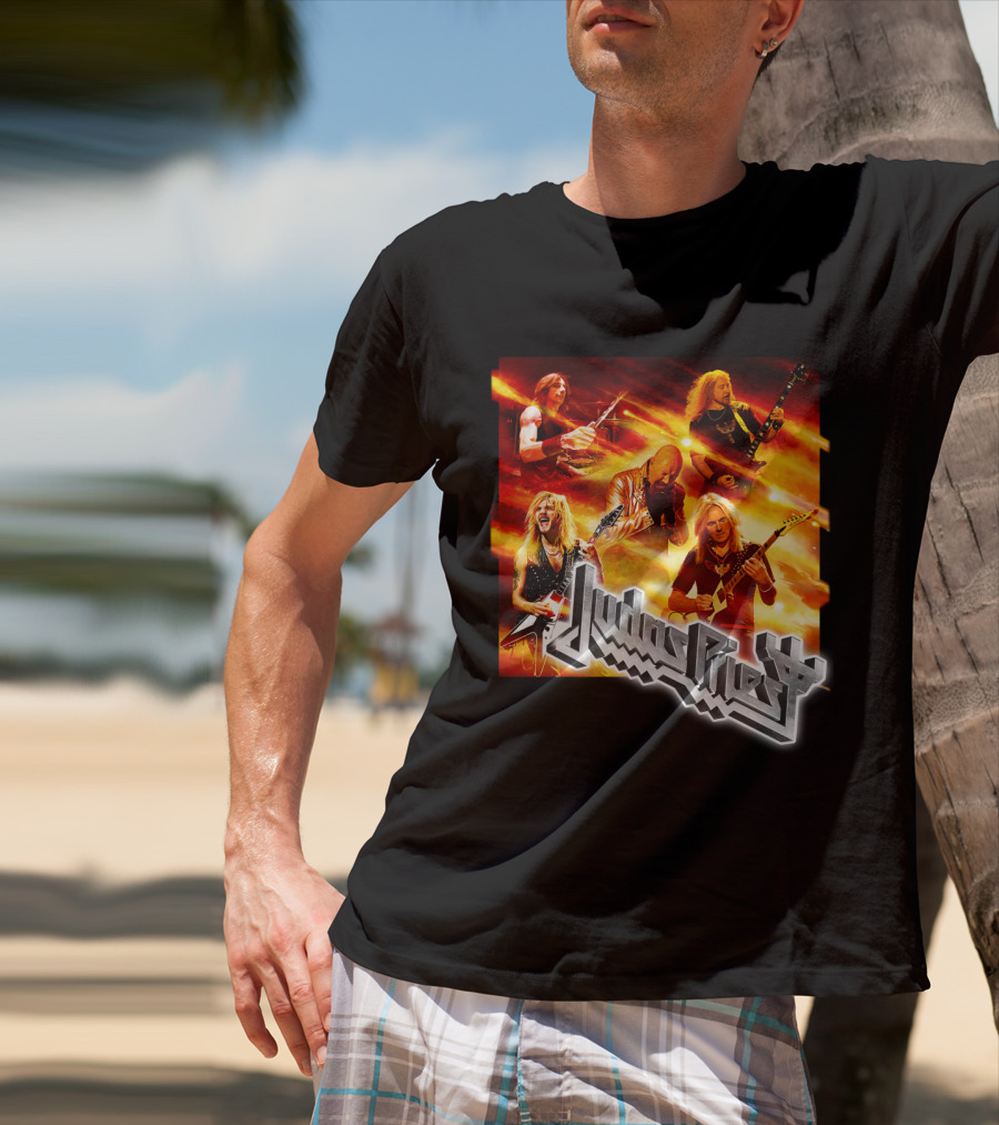 Judas Priest Firepower Tour Band Members Collage T-Shirt