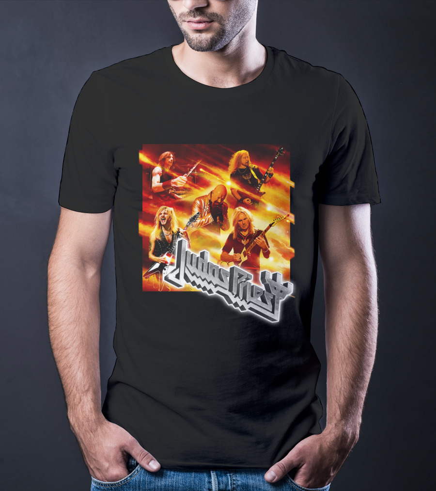 Judas Priest Firepower Tour Band Members Collage T-Shirt
