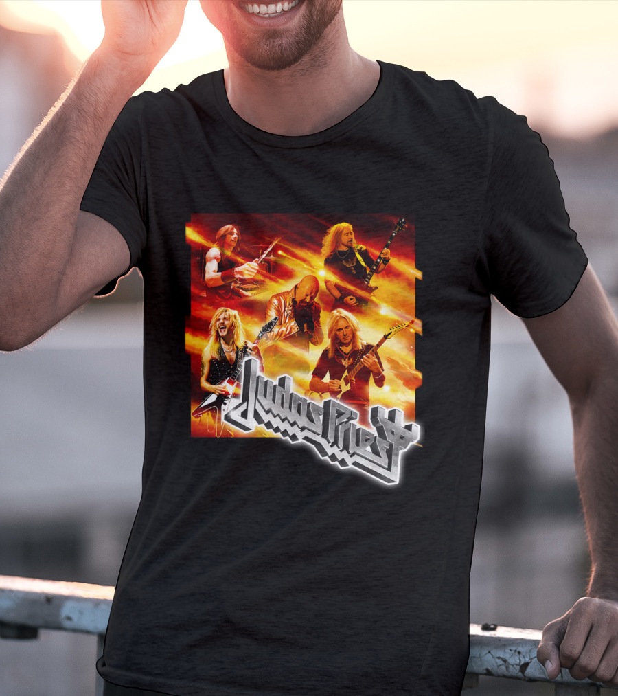 Judas Priest Firepower Tour Band Members Collage T-Shirt