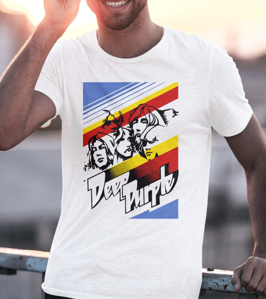 Deep Purple Band Retro Stripes T-Shirt