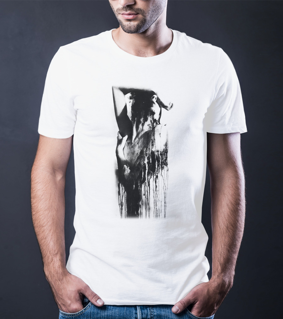 Inked Abstract Monochrome Figure T-Shirt
