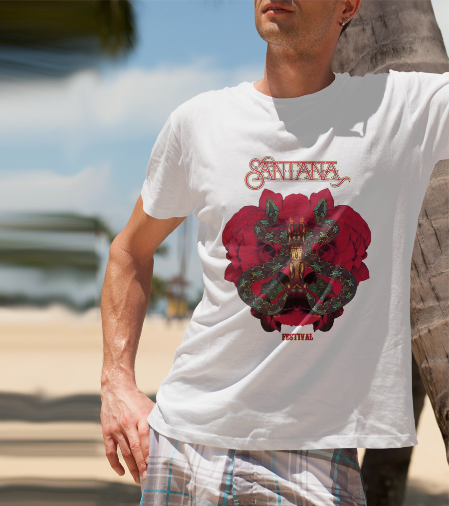 Santana Festival Snake And Rose T-Shirt