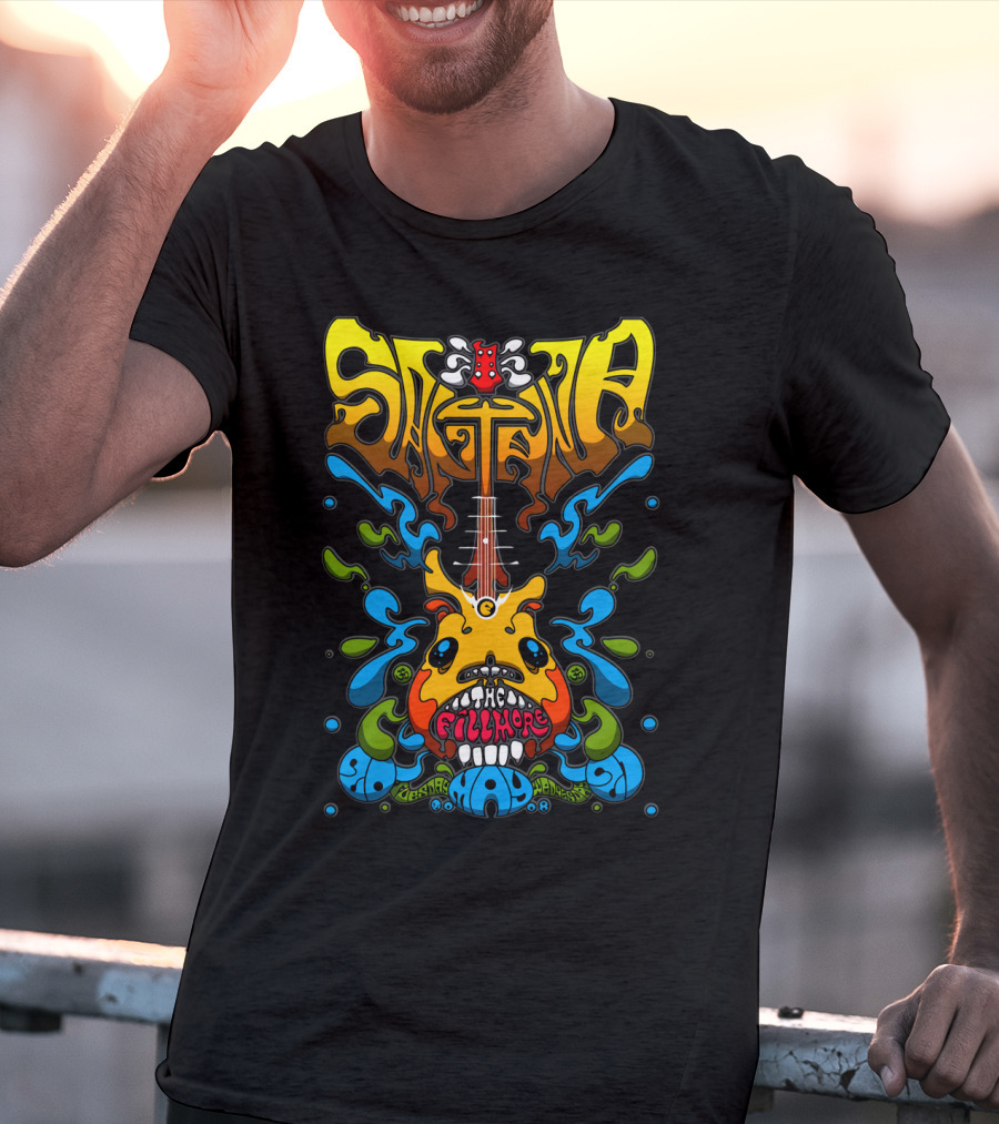 Santana The Fillmore 1968 Psychedelic Guitar Art T-Shirt