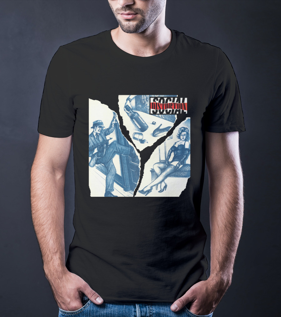 Social Distortion Gangster And Femme Fatale Vintage Scene T-Shirt