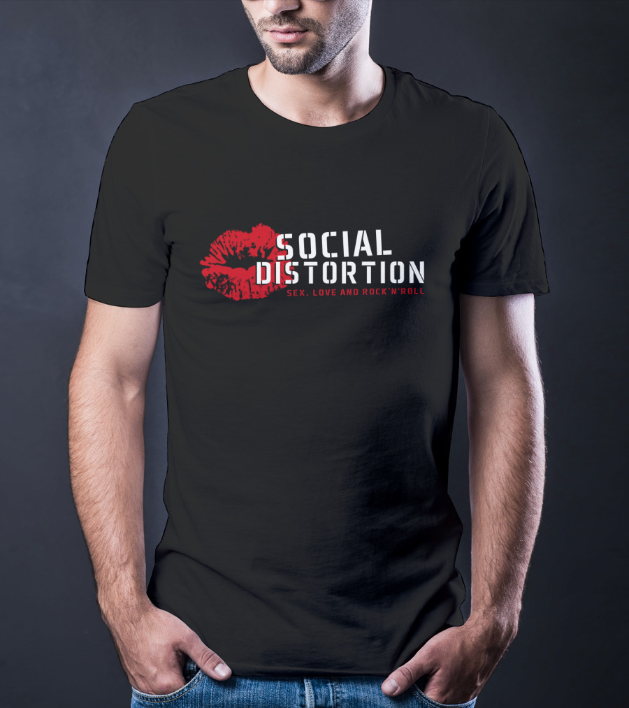 Social Distortion Sex Love And Rock 'N' Roll Red Lips T-Shirt