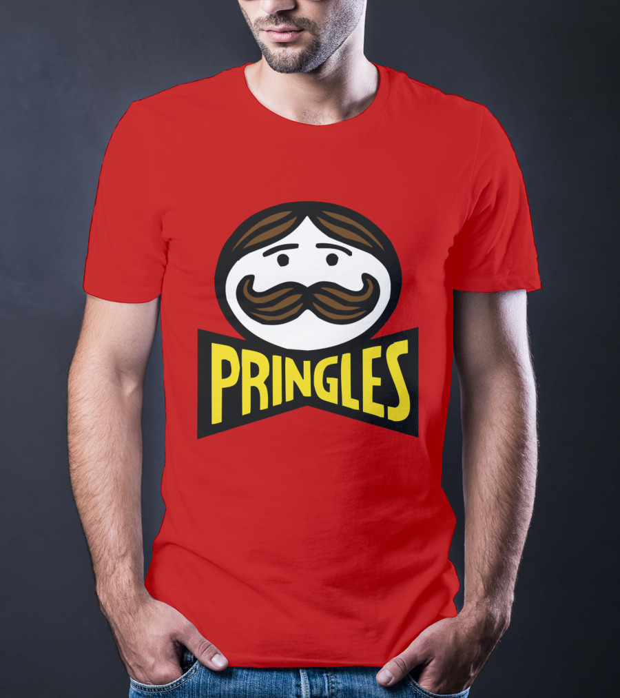 Prm 36 Pringles Logo Mustache And Bowtie T-Shirt