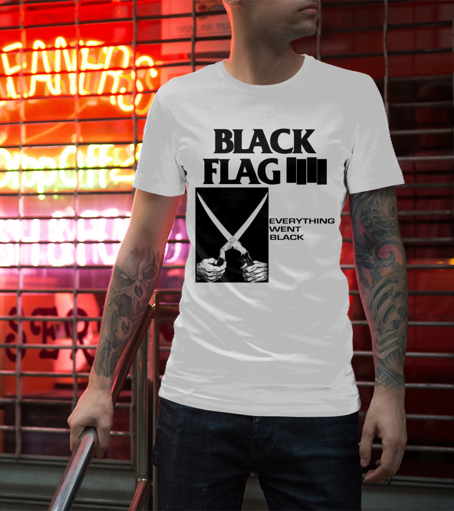 Black Flag Everything Went Black Scissors Artwork T-Shirt