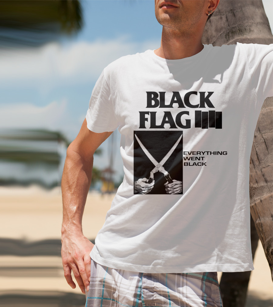 Black Flag Everything Went Black Scissors Artwork T-Shirt