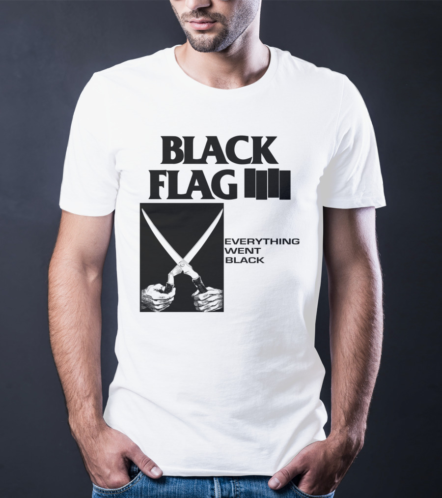 Black Flag Everything Went Black Scissors Artwork T-Shirt
