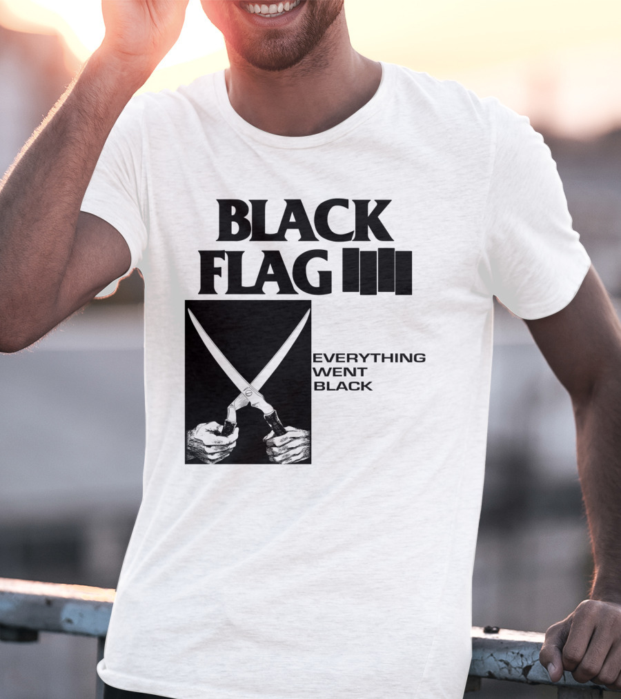 Black Flag Everything Went Black Scissors Artwork T-Shirt
