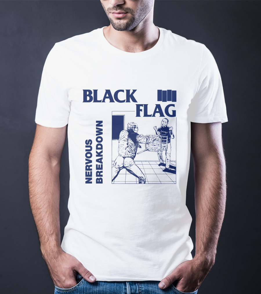 Black Flag Nervous Breakdown Confrontation Scene T-Shirt