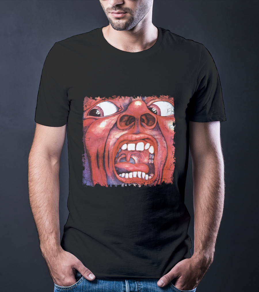 KC 03 In The Court Of The Crimson King Album Art Distorted Red Face T-Shirt