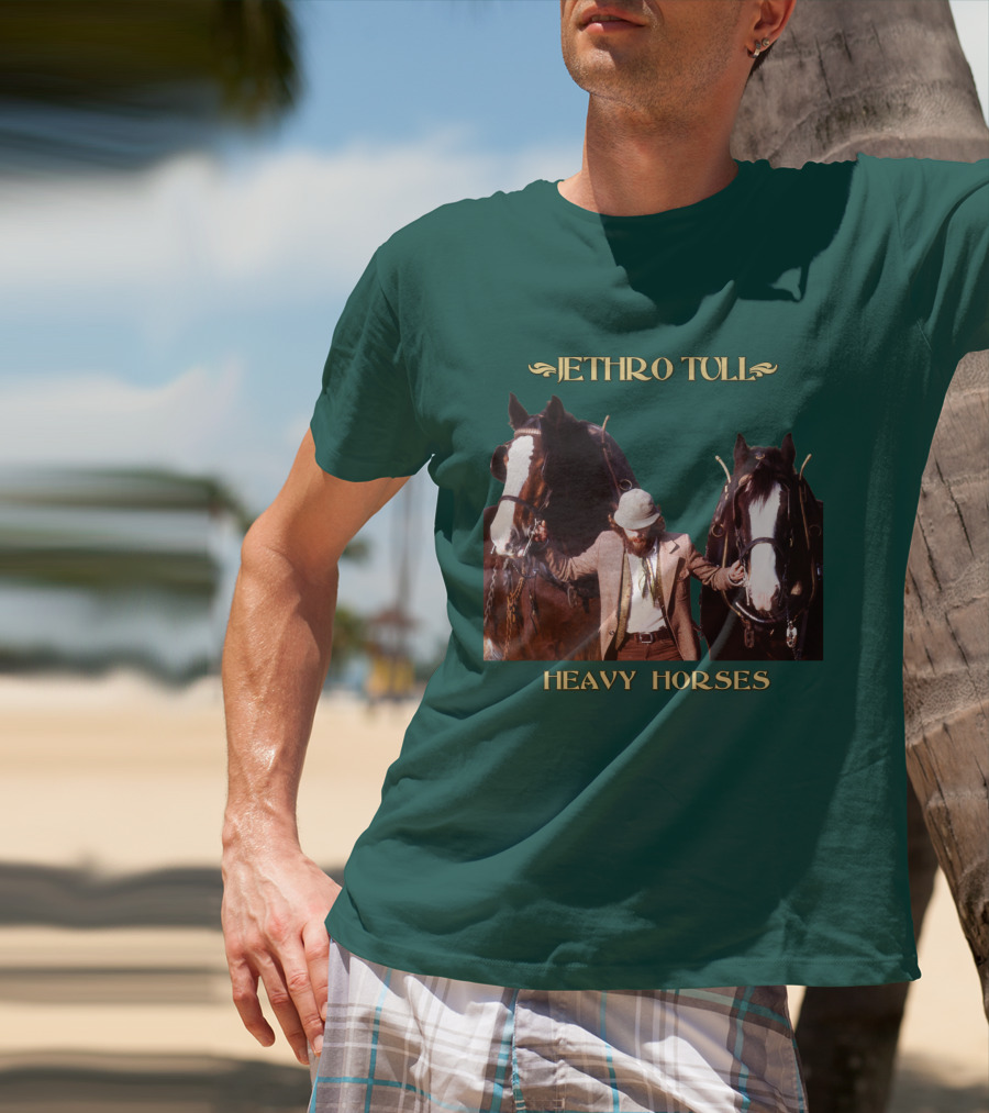 Jethro Tull Heavy Horses Album Cover With Horses And Figure T-Shirt