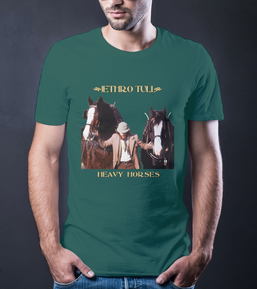 Jethro Tull Heavy Horses Album Cover With Horses And Figure T-Shirt