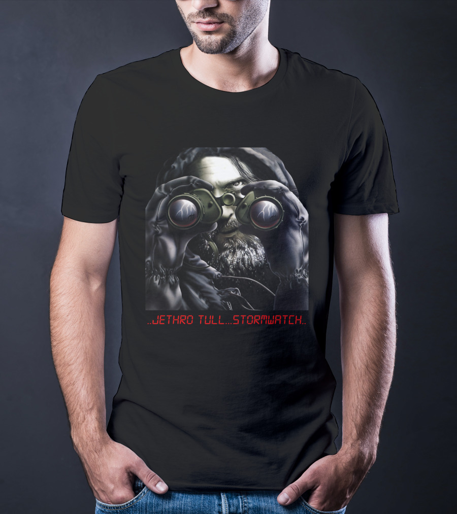 Jethro Tull Stormwatch Binoculars Hooded Figure And Lightning Reflections T-Shirt