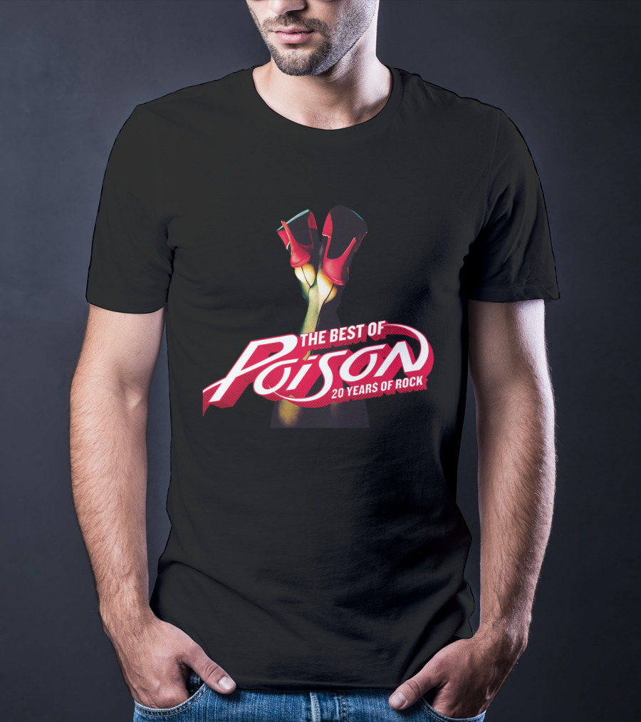 The Best Of Poison 20 Years Of Rock Red Heels On Black T-Shirt