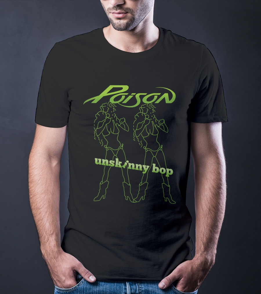 Poison Unskinny Bop 90S Rock Silhouette Twins T-Shirt