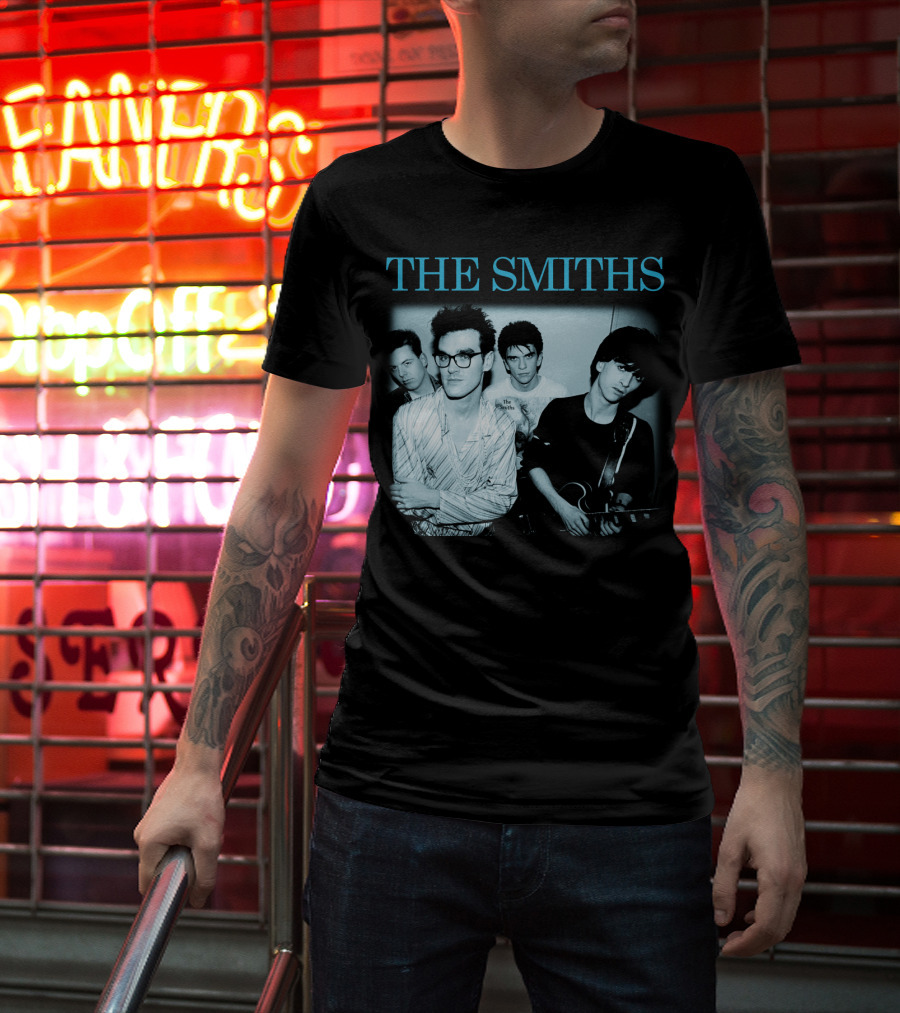 The Smiths Band Photo Black And Blue T-Shirt