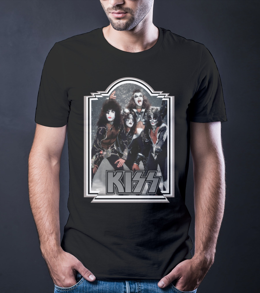 Kiss Band Iconic Makeup And Costumes 1970S Retro Style T-Shirt