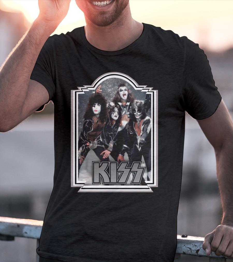 Kiss Band Iconic Makeup And Costumes 1970S Retro Style T-Shirt