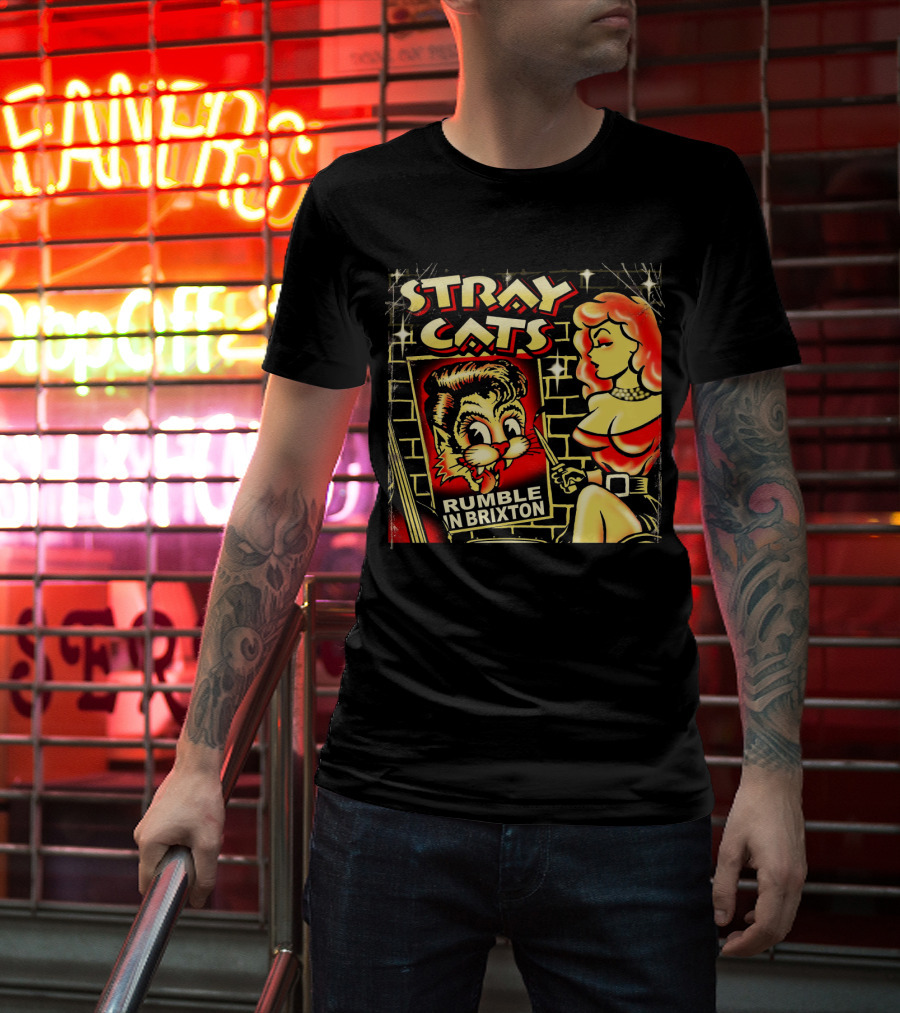 Stray Cats Rumble In Brixton Retro Style T-Shirt
