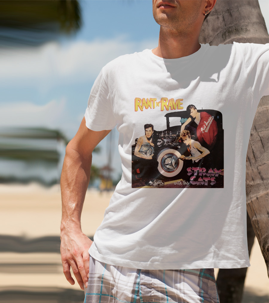 Rant N' Rave With The Stray Cats Rockabilly Band Vintage Style T-Shirt