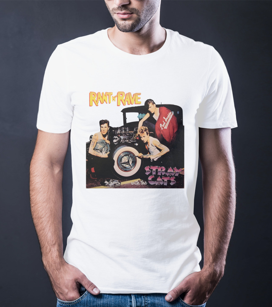Rant N' Rave With The Stray Cats Rockabilly Band Vintage Style T-Shirt