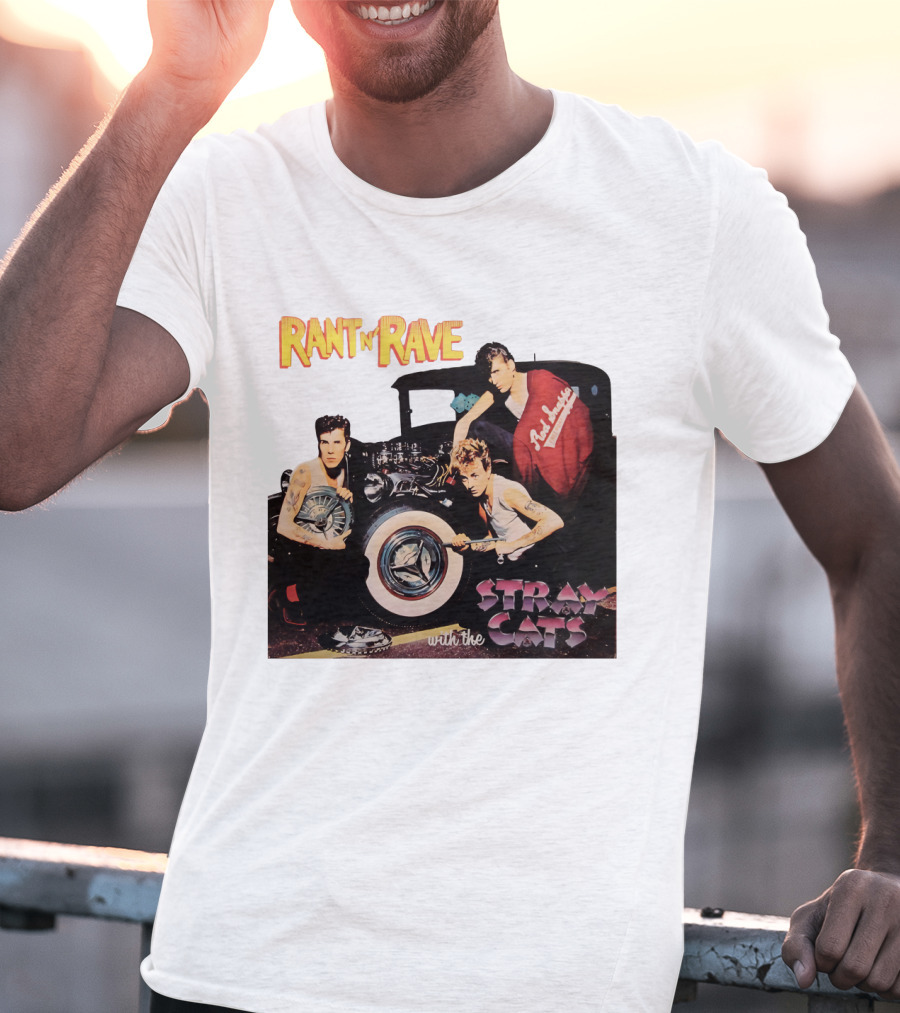 Rant N' Rave With The Stray Cats Rockabilly Band Vintage Style T-Shirt