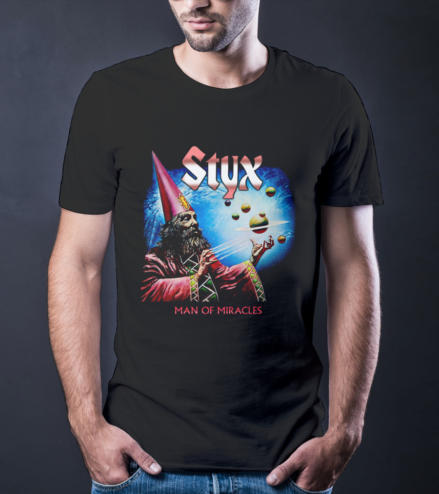 Styx Man Of Miracles Wizard Planets Retro T-Shirt