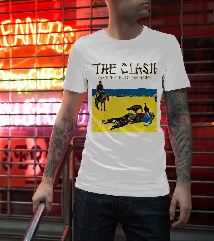 The Clash Give 'Em Enough Rope Album Cover Art With Desert Scene T-Shirt