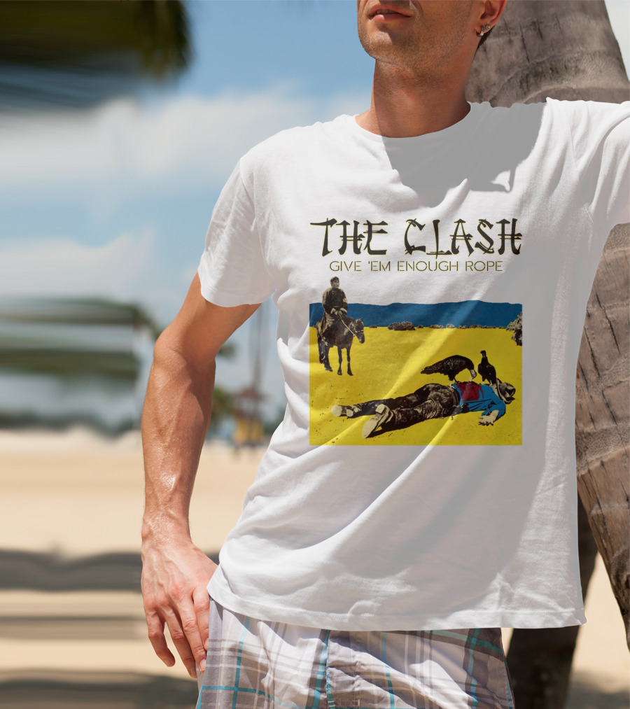 The Clash Give 'Em Enough Rope Album Cover Art With Desert Scene T-Shirt
