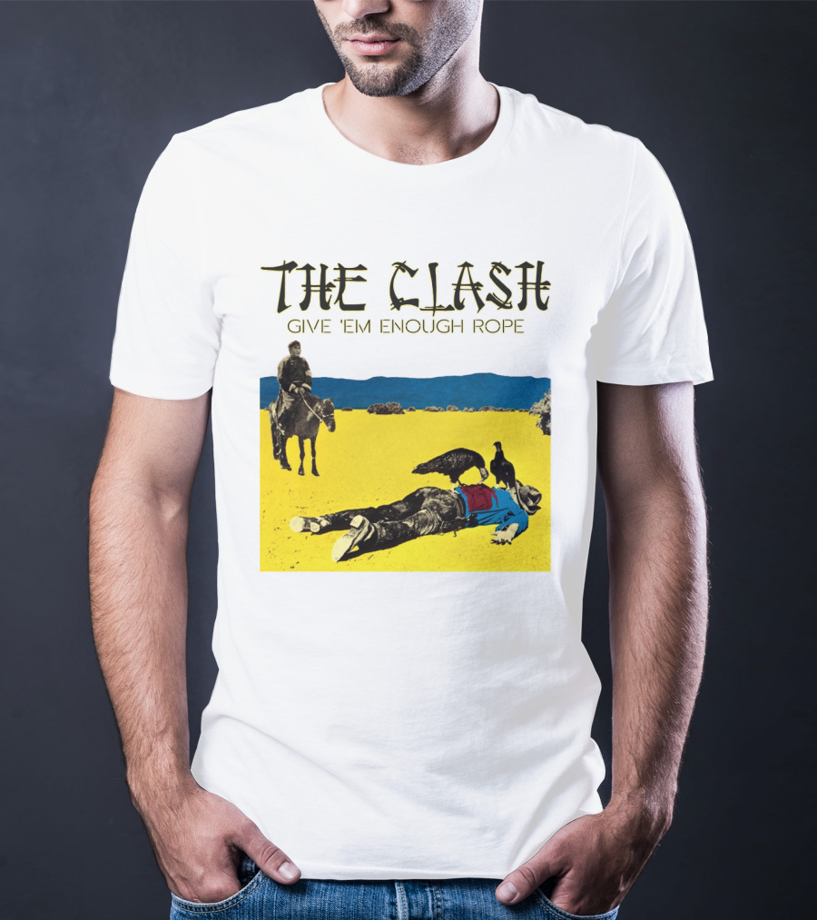 The Clash Give 'Em Enough Rope Album Cover Art With Desert Scene T-Shirt