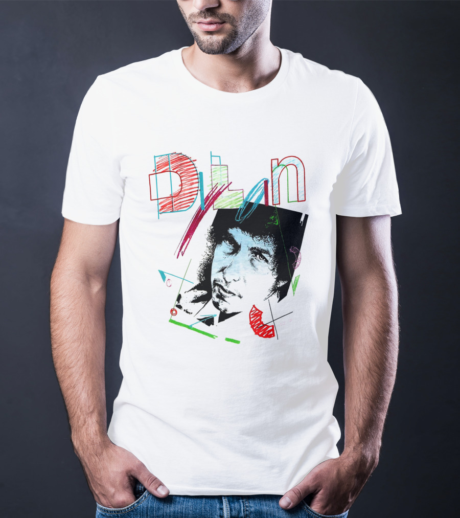 Dylan Graphic Portrait With Colorful Abstract Elements T-Shirt