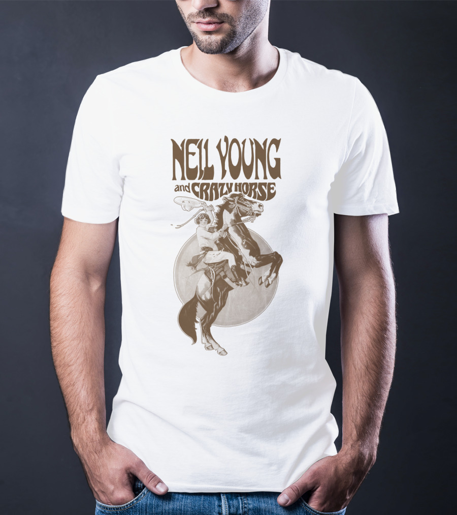Neil Young And Crazy Horse Cowboy Rider Retro Style T-Shirt