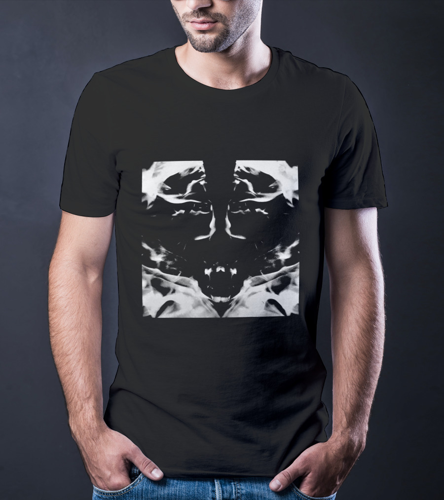 Mth Rorschach Style Monochrome Abstract Faces T-Shirt