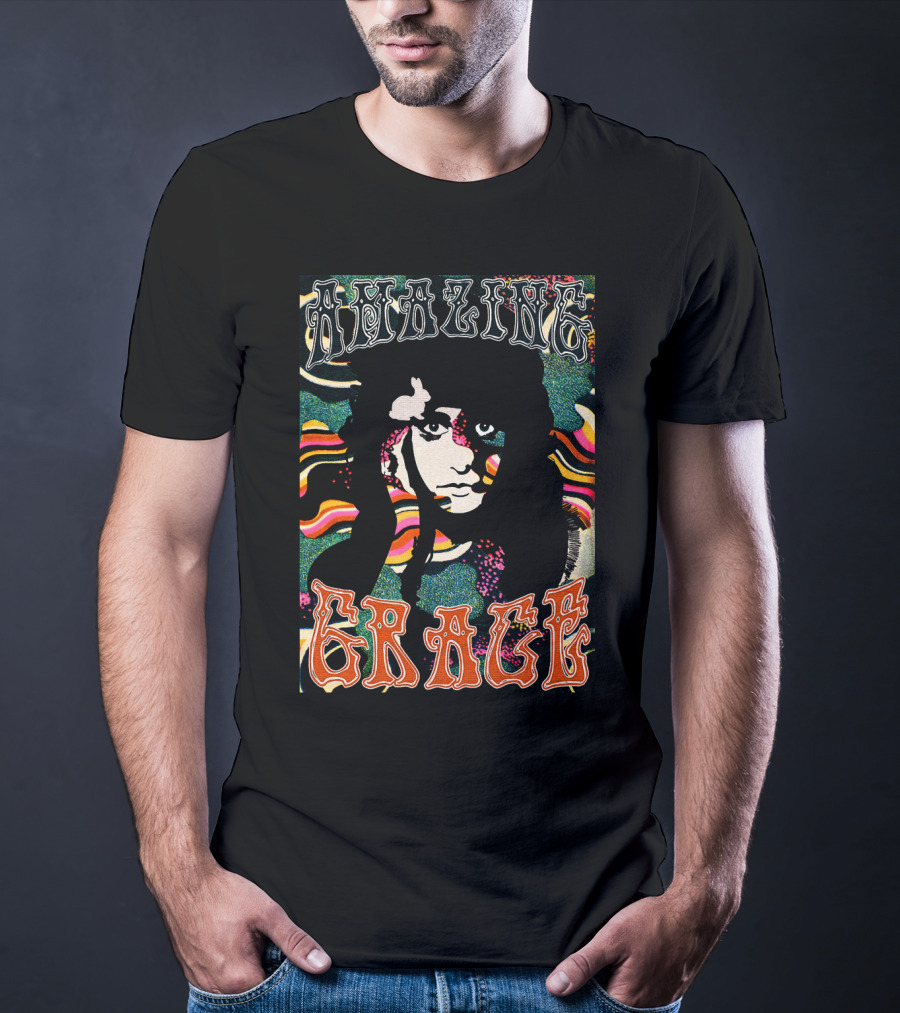 Amazing Grace Psychedelic Portrait 1960S Style T-Shirt