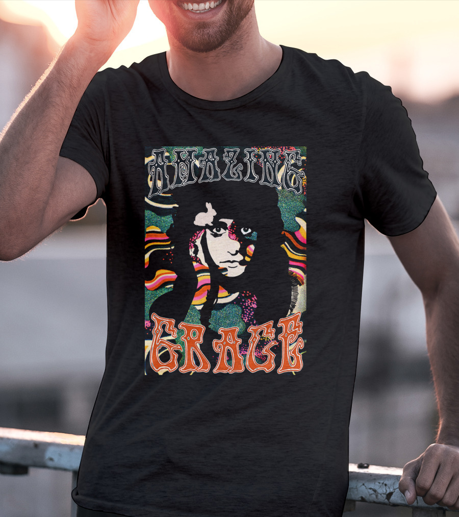 Amazing Grace Psychedelic Portrait 1960S Style T-Shirt