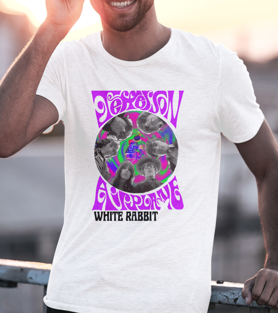 Jefferson Airplane White Rabbit Psychedelic Album Cover T-Shirt