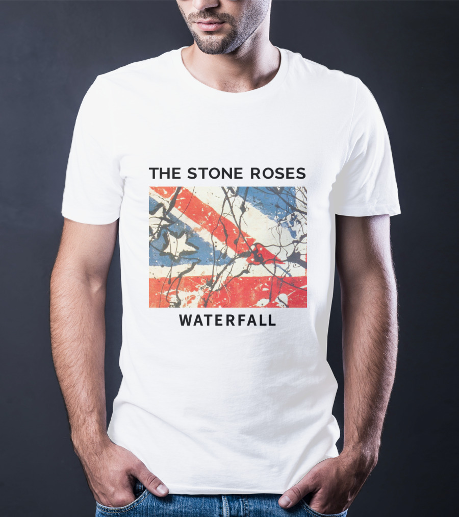 The Stone Roses Waterfall Union Jack Splatter Art T-Shirt