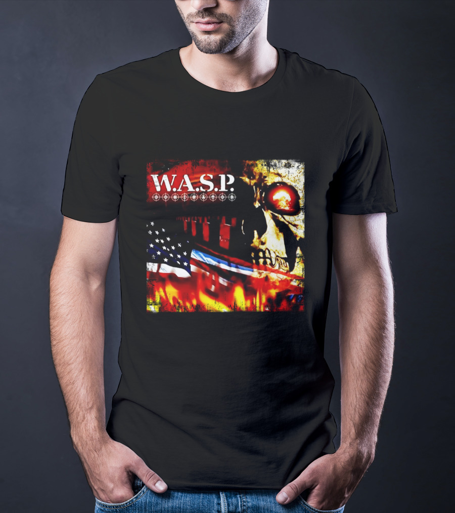W.a.s.p. American Flag Skull T-Shirt