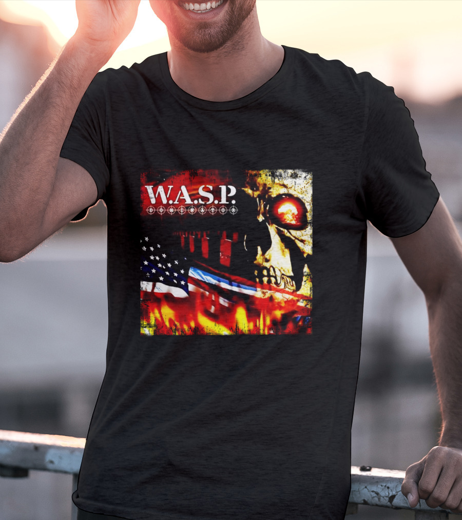 W.a.s.p. American Flag Skull T-Shirt
