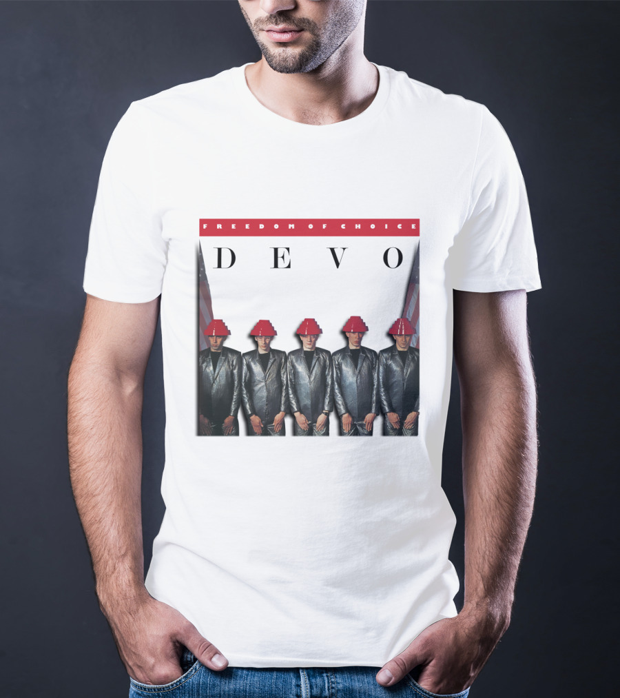 Freedom Of Choice Devo Red Hat Band Members T-Shirt