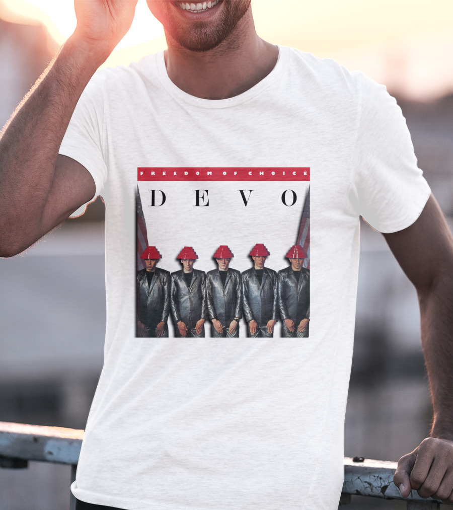 Freedom Of Choice Devo Red Hat Band Members T-Shirt