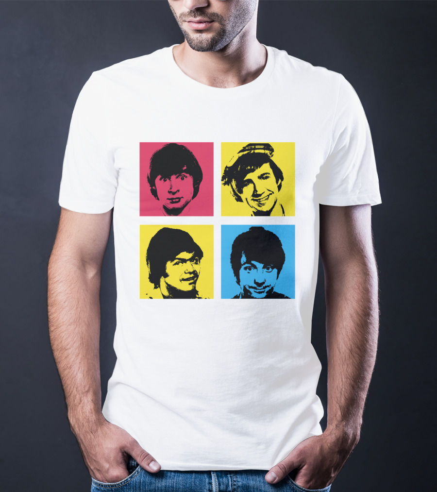 Pop Art Faces In Red Yellow Blue T-Shirt