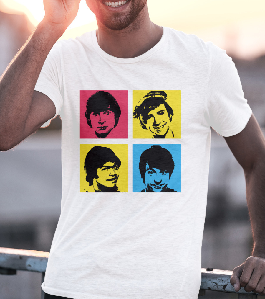 Pop Art Faces In Red Yellow Blue T-Shirt