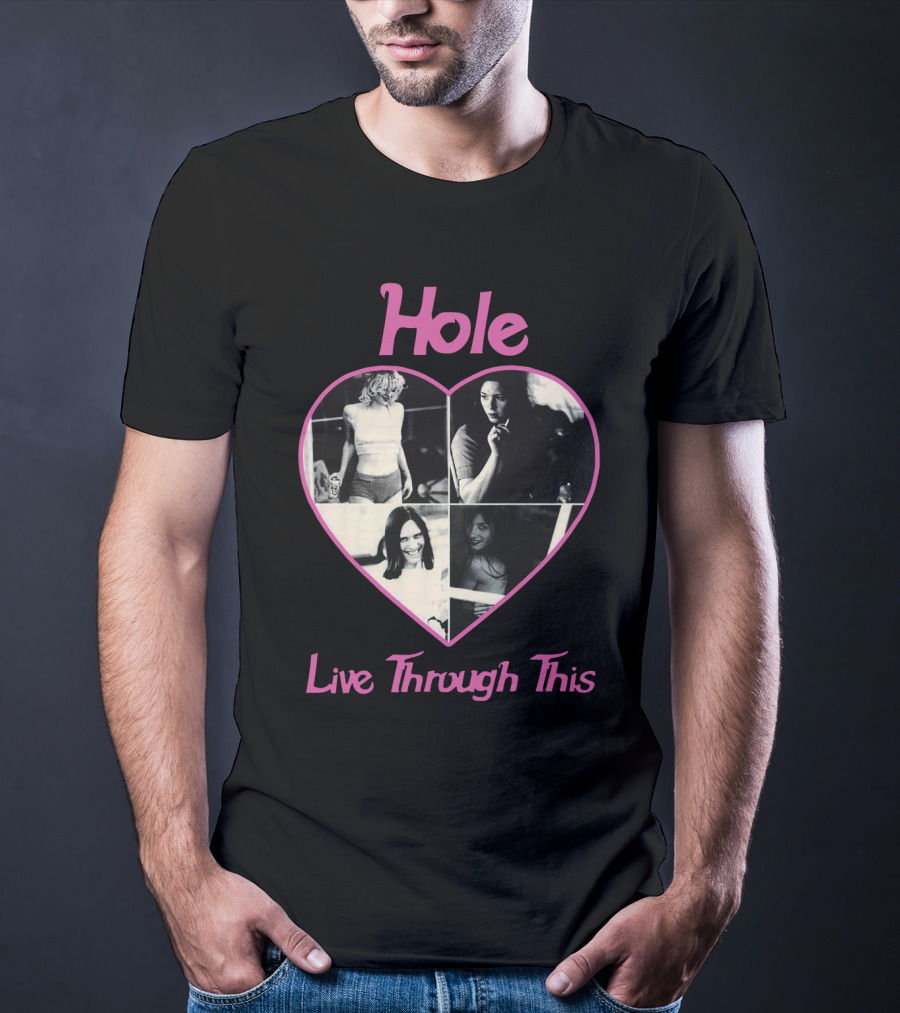 Hole Live Through This Heart Collage T-Shirt