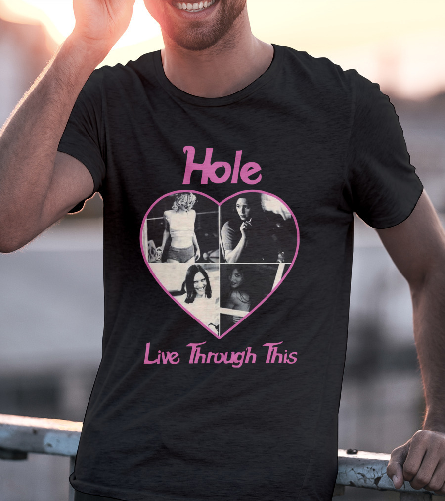 Hole Live Through This Heart Collage T-Shirt