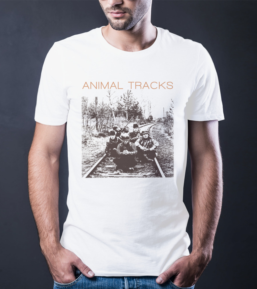 Animal Tracks Vintage Railroad Photo T-Shirt